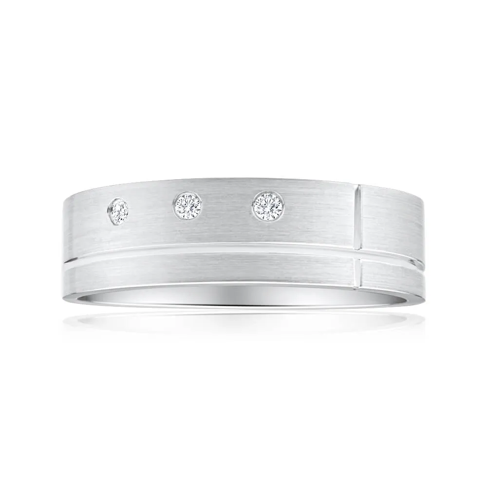 3 Diamonds Ring in Sterling Silver Shiels