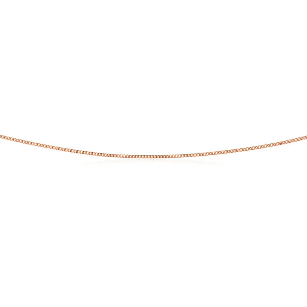 45cm Sterling Silver and Rose Gold Plated Curb Link Chain Shiels