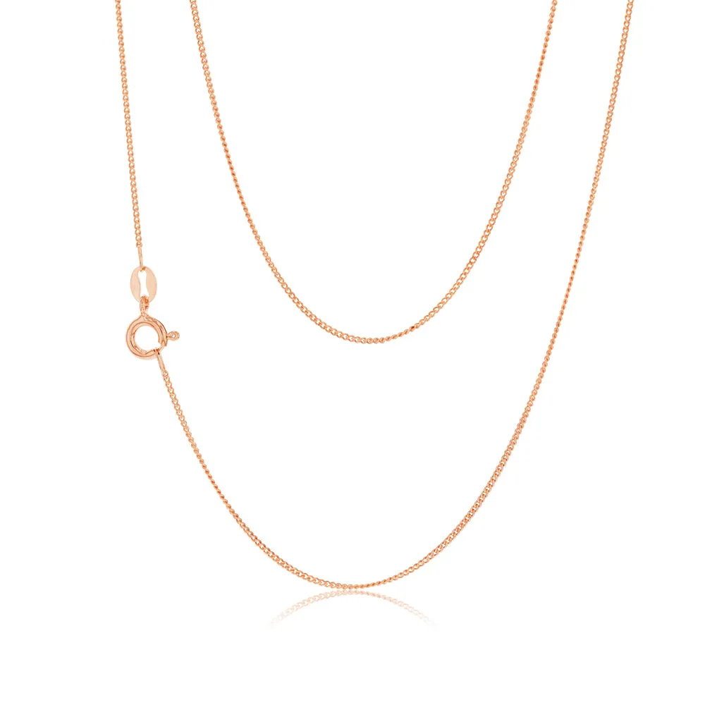 45cm Sterling Silver and Rose Gold Plated Curb Link Chain Shiels