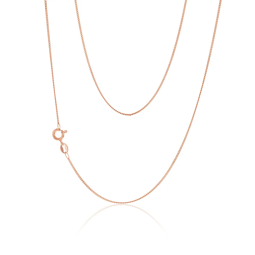 50cm Sterling Silver and Rose Gold Plate Curb Link Chain Shiels
