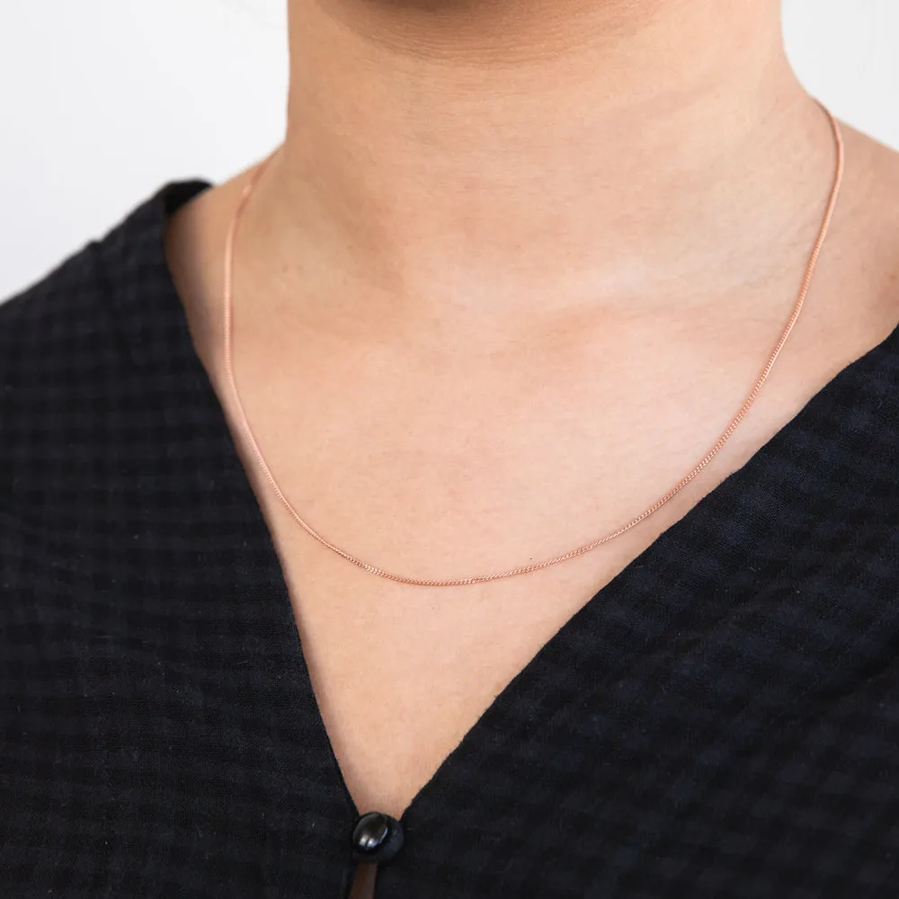 50cm Sterling Silver and Rose Gold Plate Curb Link Chain Shiels