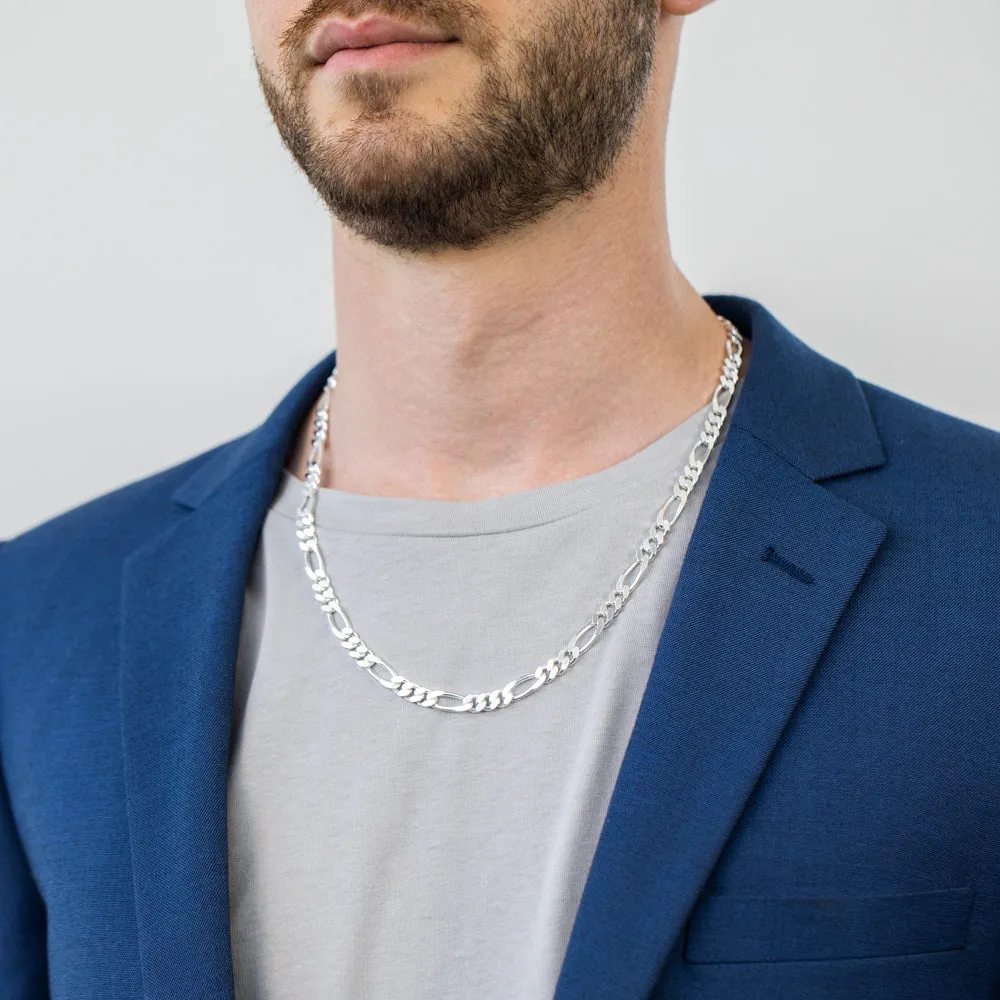 55cm Sterling Silver Figaro 1:3 Chain Shiels