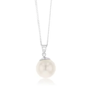 9-11mm White South Sea Pearl Pendant in Sterling Silver Shiels