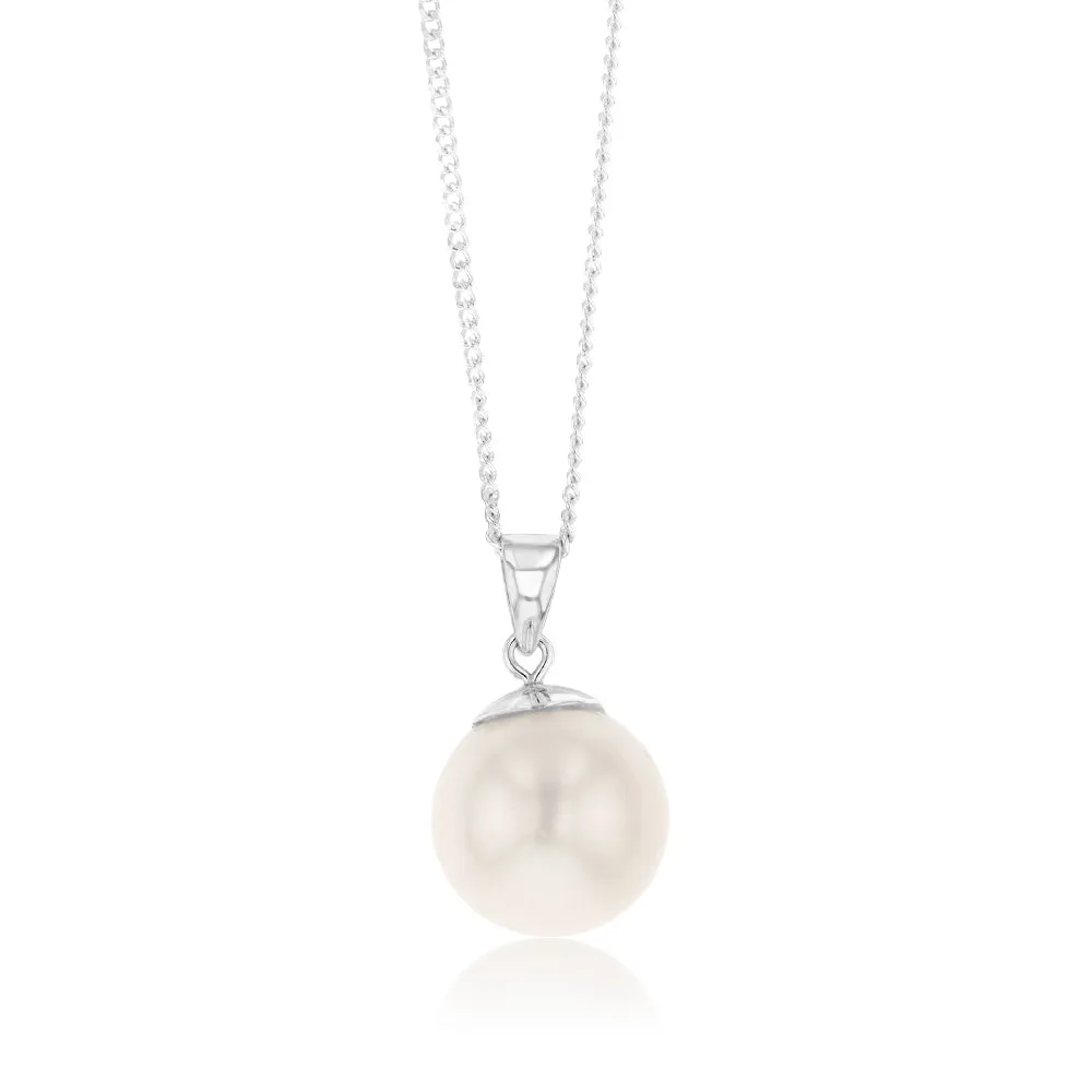 9-11mm White South Sea Pearl Pendant in Sterling Silver Shiels