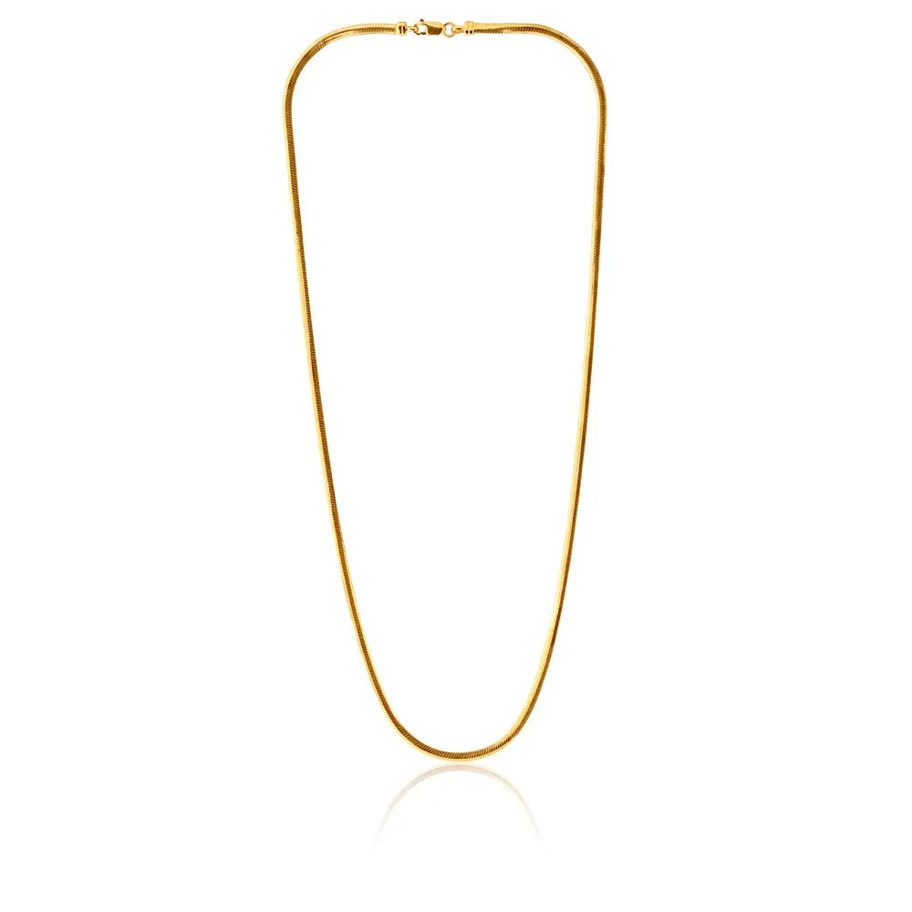 9carat Silver Filled Flat Snake Chain 45cm Shiels