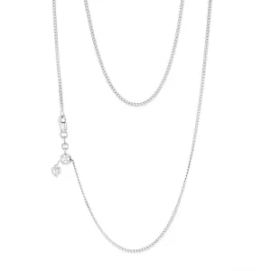 9ct Charming White Gold Silver Filled Curb Chain Shiels
