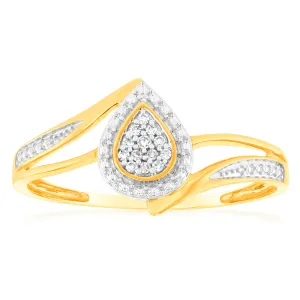 9ct Charming Yellow Gold 13 Diamonds Ring Shiels