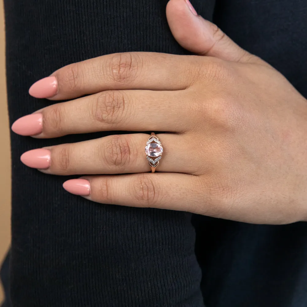 9ct Created Peach Sapphire and Diamond Ring Shiels