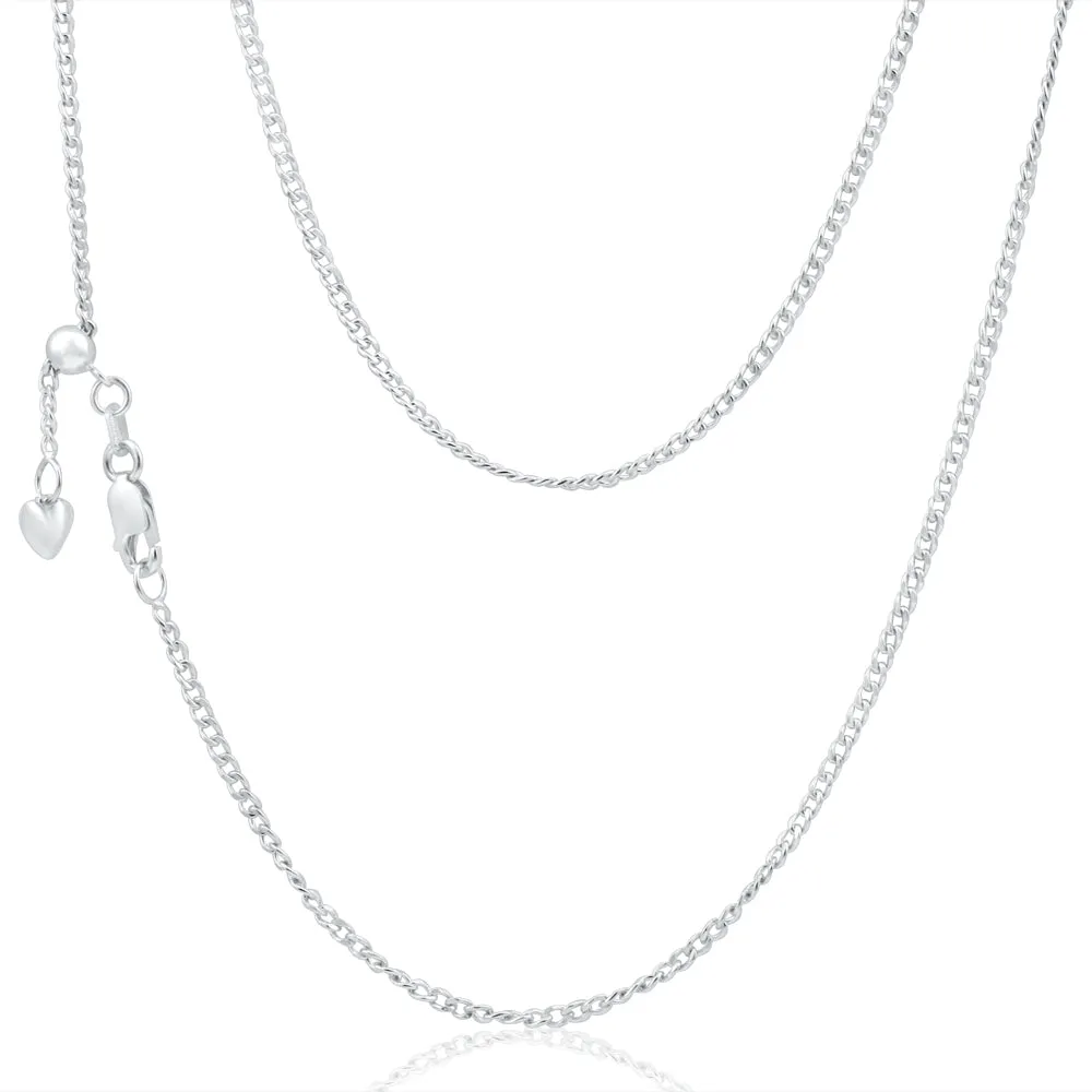 9ct Elegant White Gold Silver Filled Curb Chain Shiels