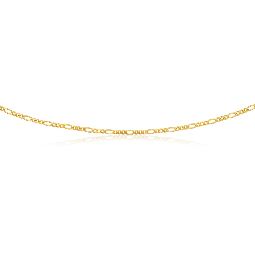 9ct Gold Filled  Figaro 50cm Chain 80 Gauge Shiels