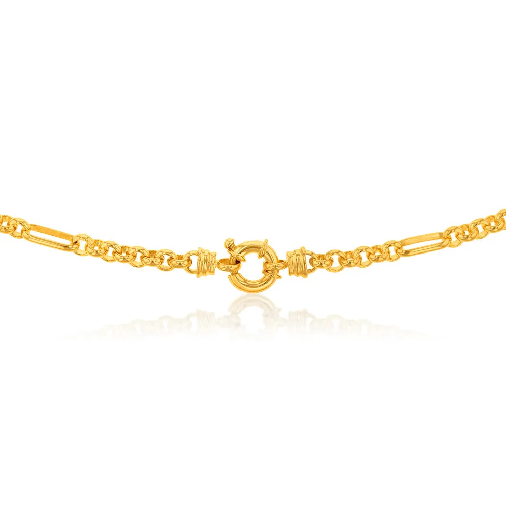 9ct Gold Silverfilled Fancy 9 1 Belcher 5.5mm Wide 45cm Chain Shiels