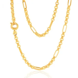9ct Gold Silverfilled Fancy 9 1 Belcher 5.5mm Wide 45cm Chain Shiels