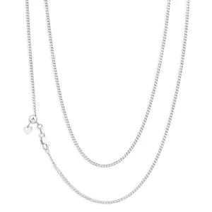 9ct Radiant White Gold Silver Filled Curb Chain Shiels