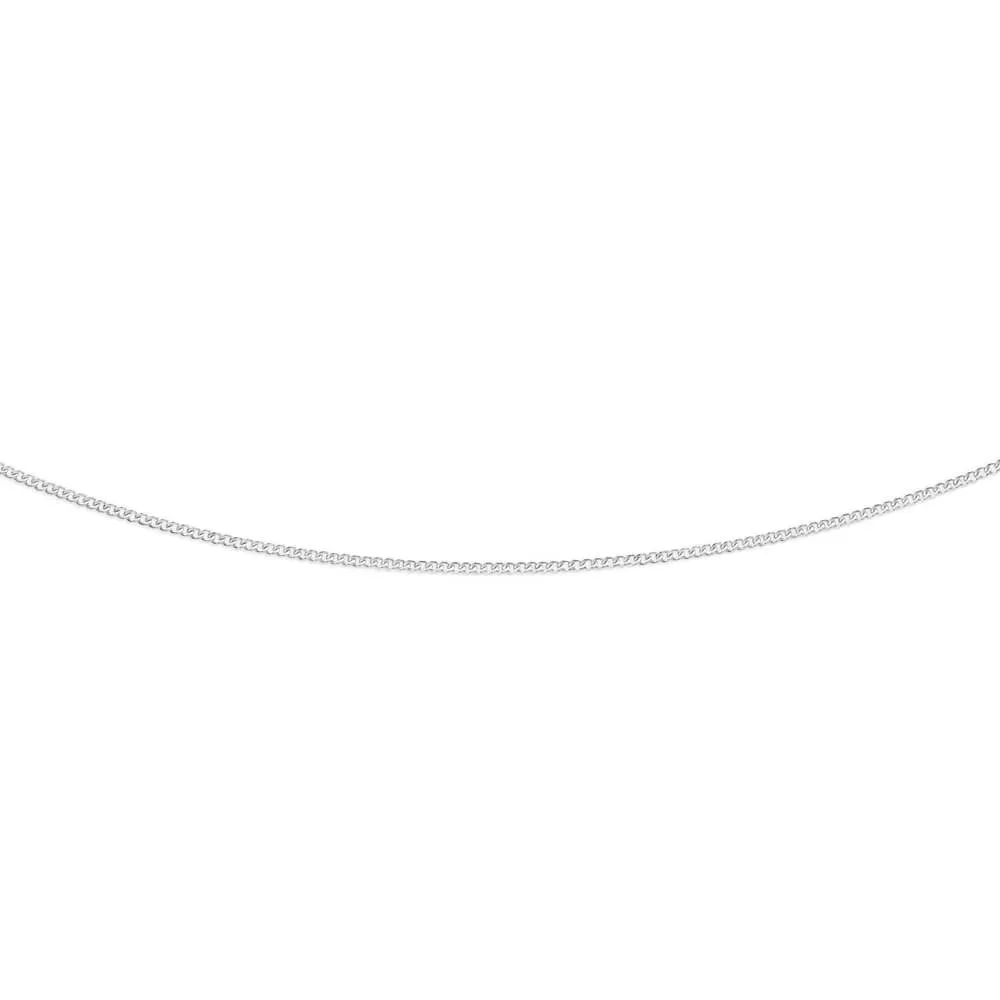9ct Radiant White Gold Silver Filled Curb Chain Shiels