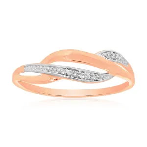 9ct Rose Gold Diamond Ring with 8 Brilliant Diamonds Shiels