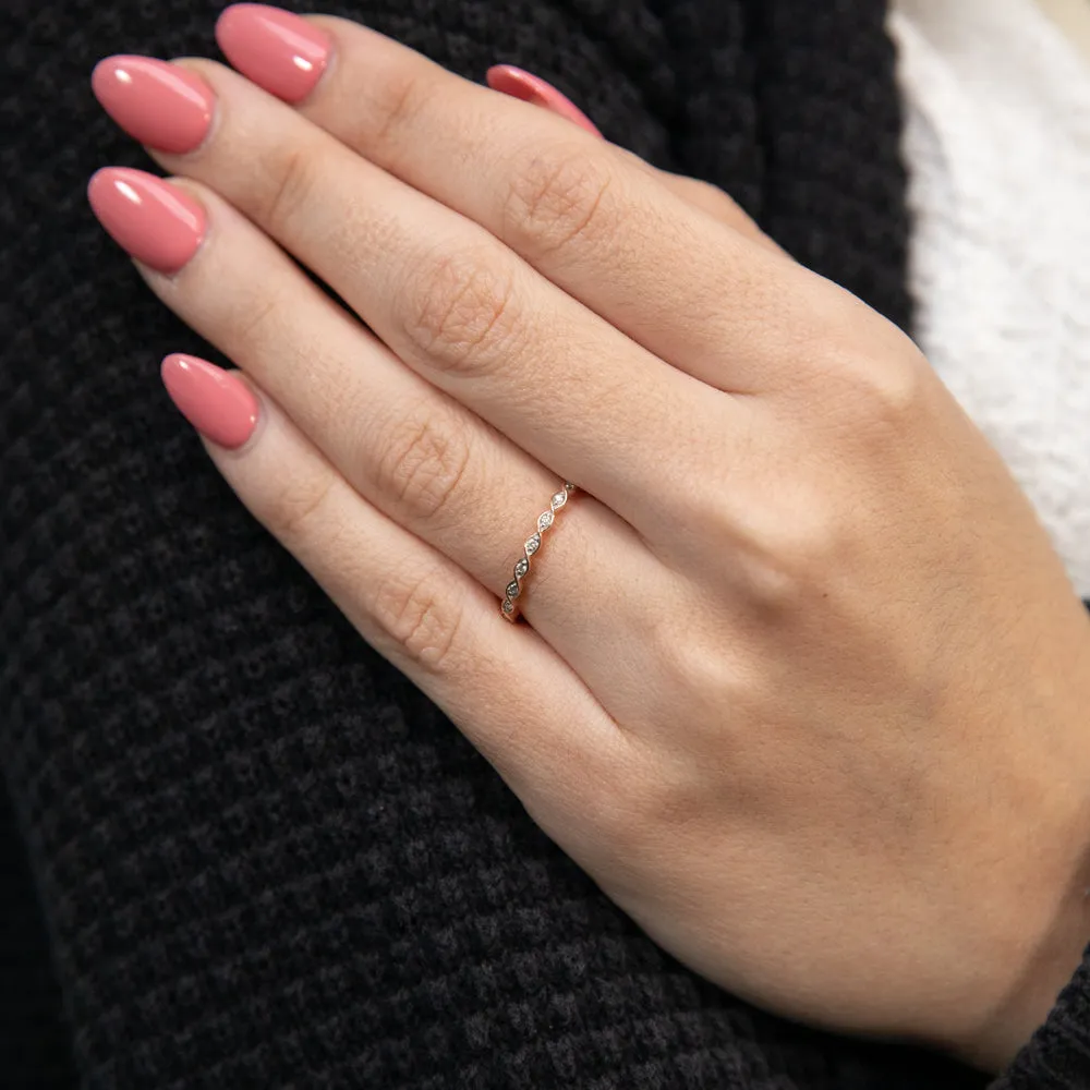 9ct Rose Gold Diamond Ring with 9 Brilliant Diamonds Shiels