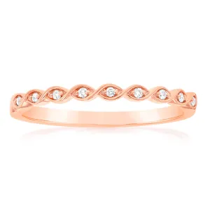 9ct Rose Gold Diamond Ring with 9 Brilliant Diamonds Shiels
