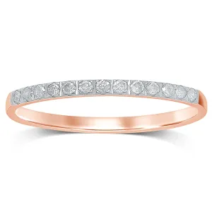 9ct Rose Gold Eternity Ring with 13 Diamonds Shiels