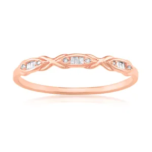 9ct Rose Gold Eternity Ring with 15 Diamonds Shiels