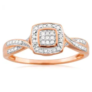 9ct Rose Gold Ring With 21 Brilliant Cut Diamonds Shiels
