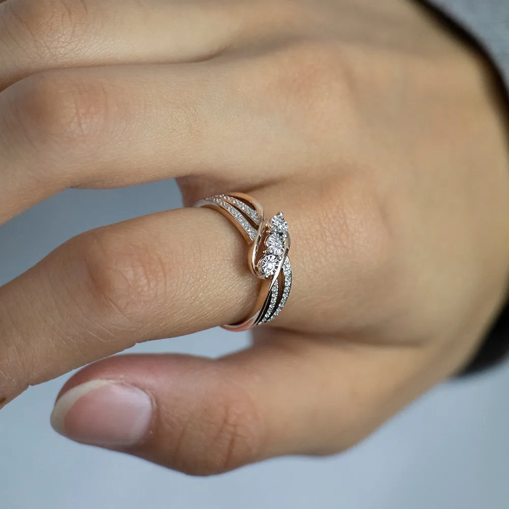 9ct Rose Gold Ring With 23 Brilliant Cut Diamonds Shiels