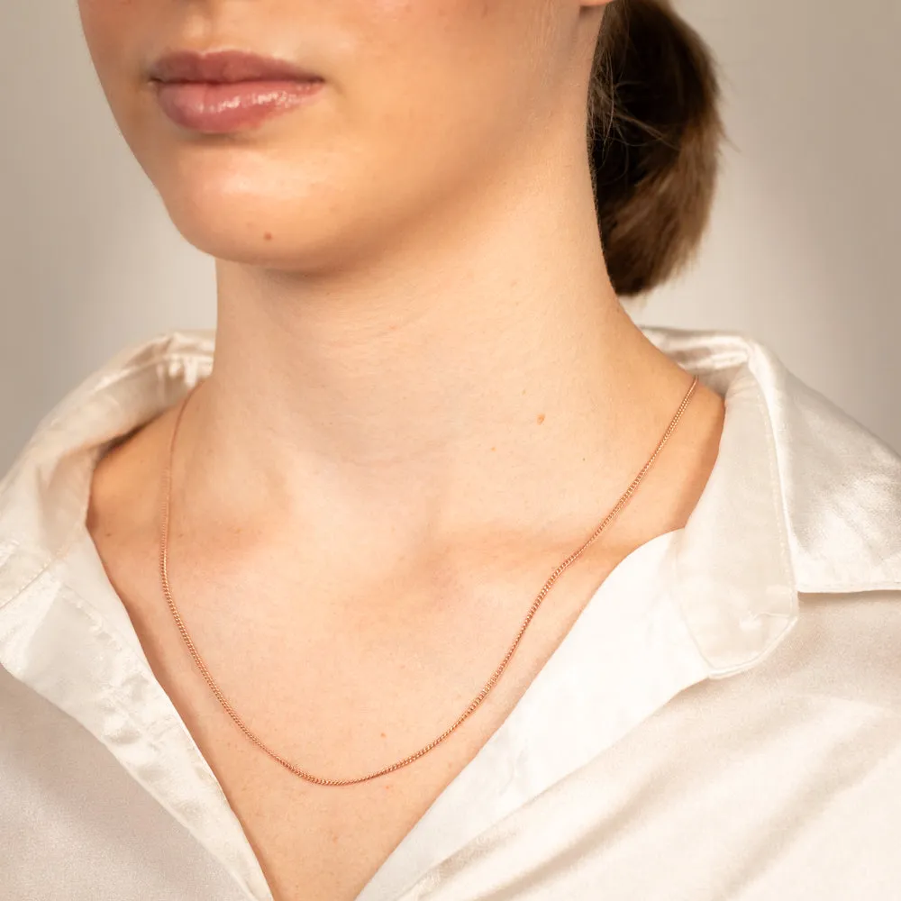 9ct Rose Gold Silver Filled 50cm Curb Chain Shiels