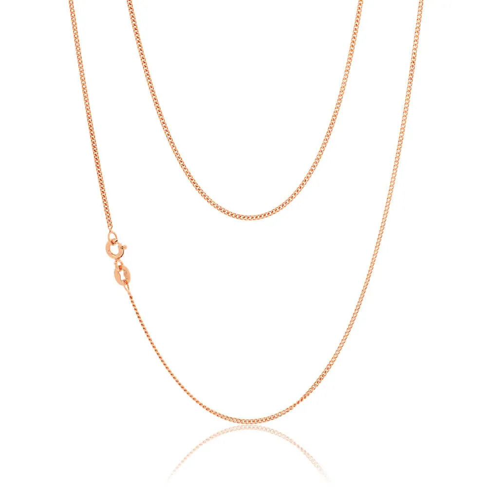 9ct Rose Gold Silver Filled 70cm Curb Chain Shiels