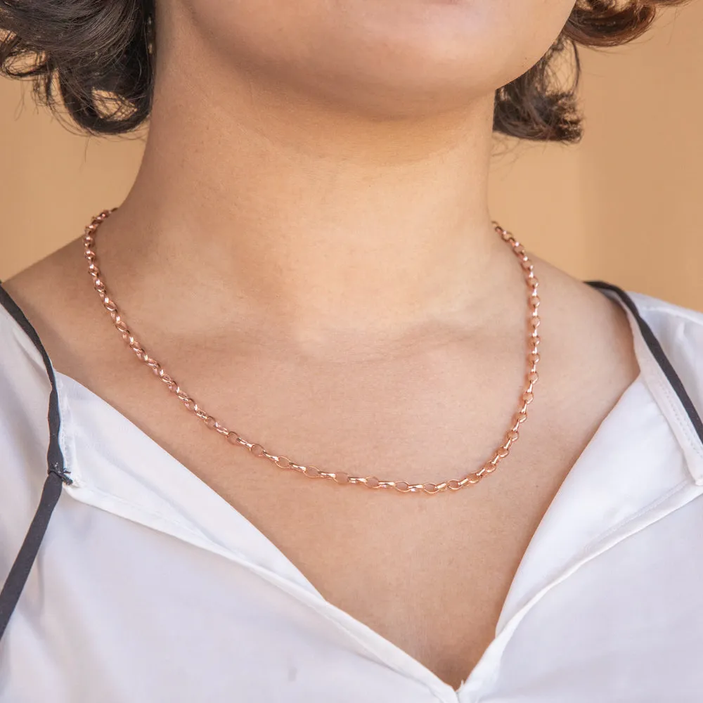 9ct Rose Gold Silverfilled 50cm Belcher Chain Shiels