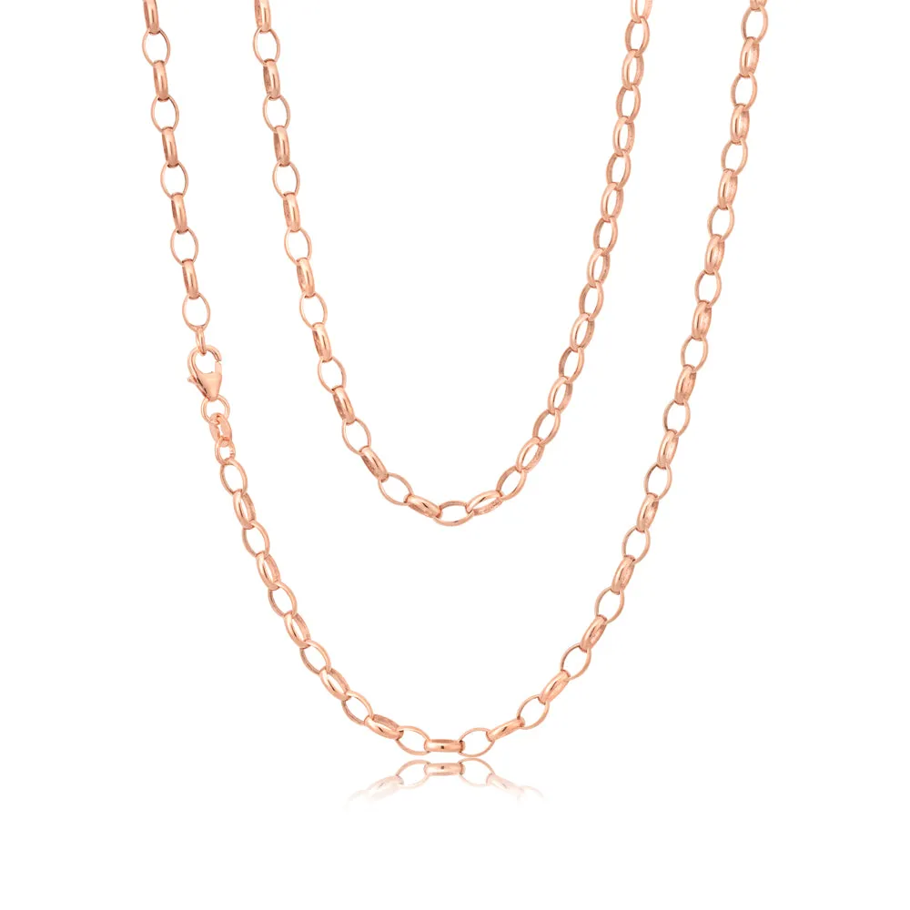 9ct Rose Gold Silverfilled 50cm Belcher Chain Shiels