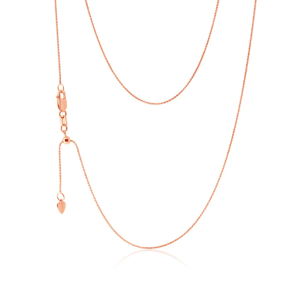 9ct Rose Gold Wheat link Extender 47cm Chain 20gauge Shiels