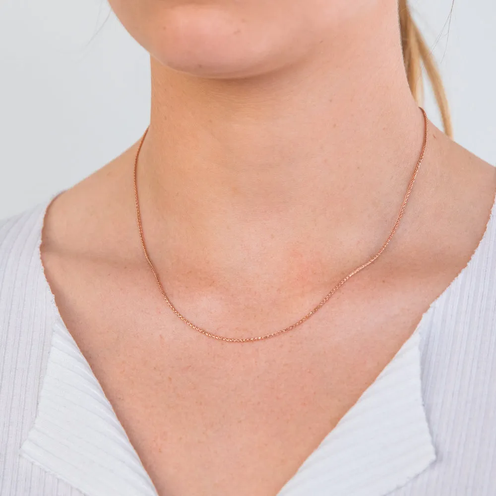 9ct Rose Gold Wheat link Extender 47cm Chain 30gauge Shiels
