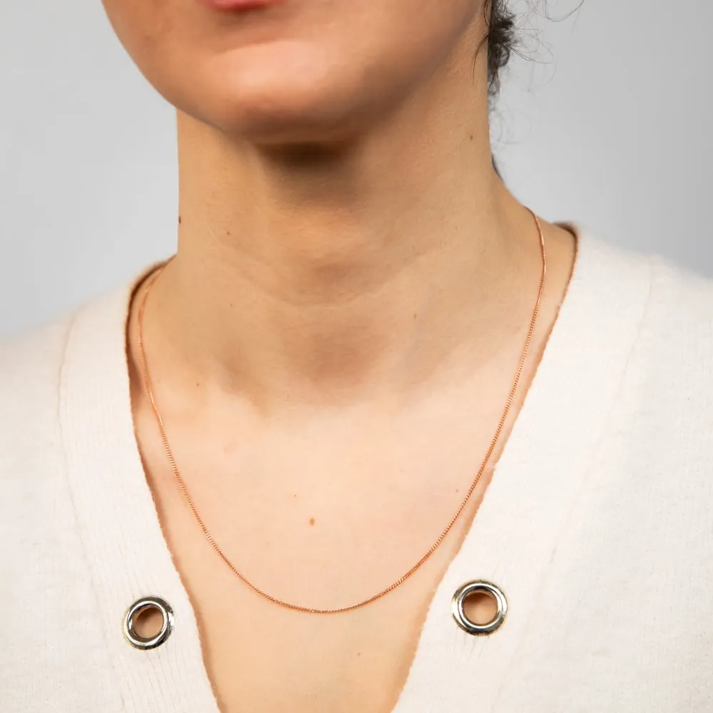 9ct Rose Solid Gold 31 Gauge Curb 51cm Chain Shiels