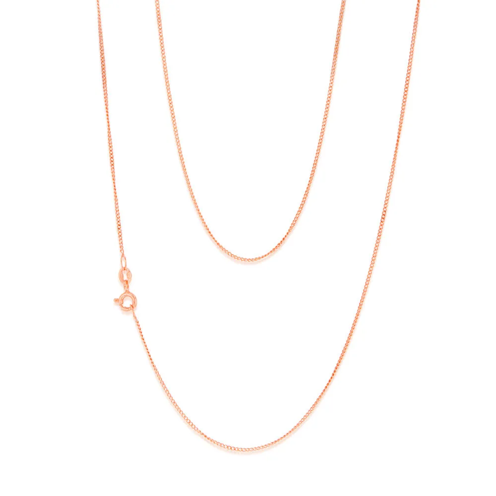 9ct Rose Solid Gold 31 Gauge Curb 51cm Chain Shiels