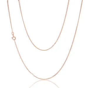 9ct Rose Solid Gold 40 Gauge Curb 46cm Chain Shiels