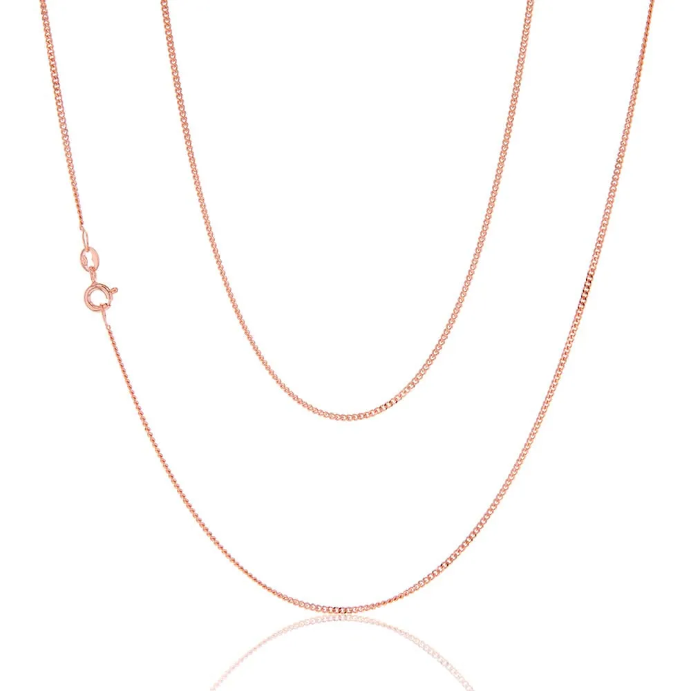 9ct Rose Solid Gold 40 Gauge Curb 51cm Chain Shiels