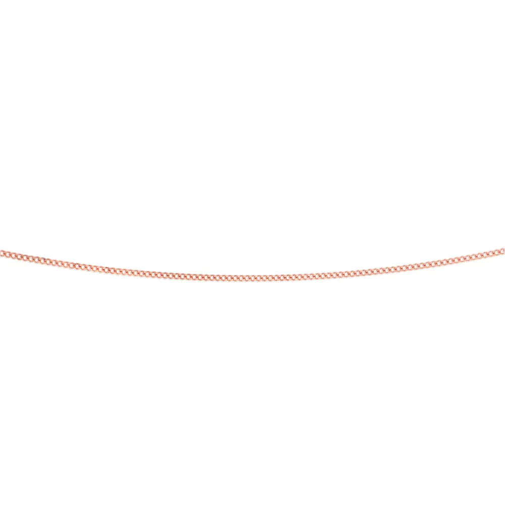 9ct Rose Solid Gold Diamond Cut 45cm 40 Gauge Curb Chain Shiels