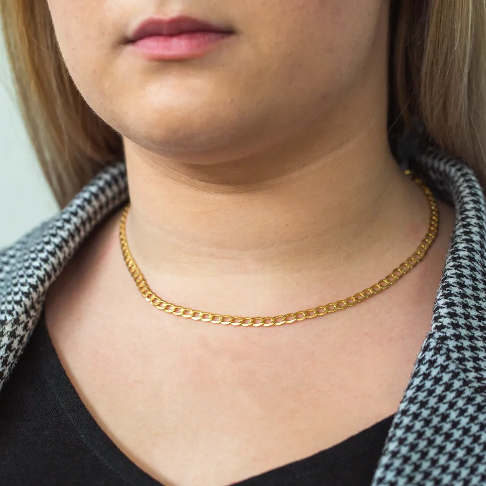 9ct Silverfilled Curb Bev 45cm 100 Gauge Chain Shiels