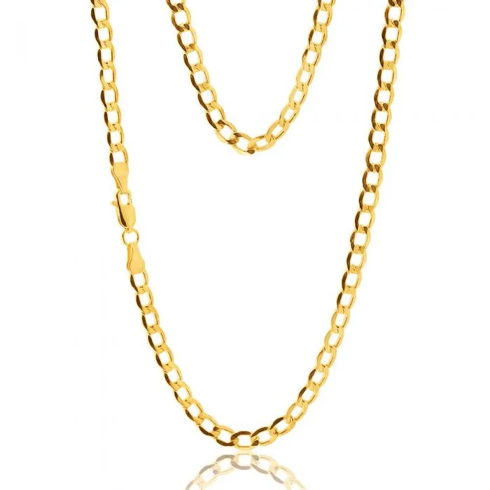 9ct Silverfilled Curb Bev 45cm 100 Gauge Chain Shiels