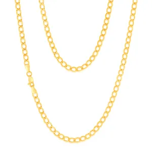 9ct Silverfilled Curb Bev 50cm 100 Gauge Chain Shiels