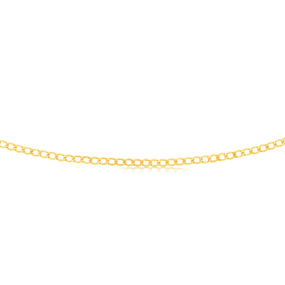 9ct Silverfilled Curb Bev 50cm 100 Gauge Chain Shiels