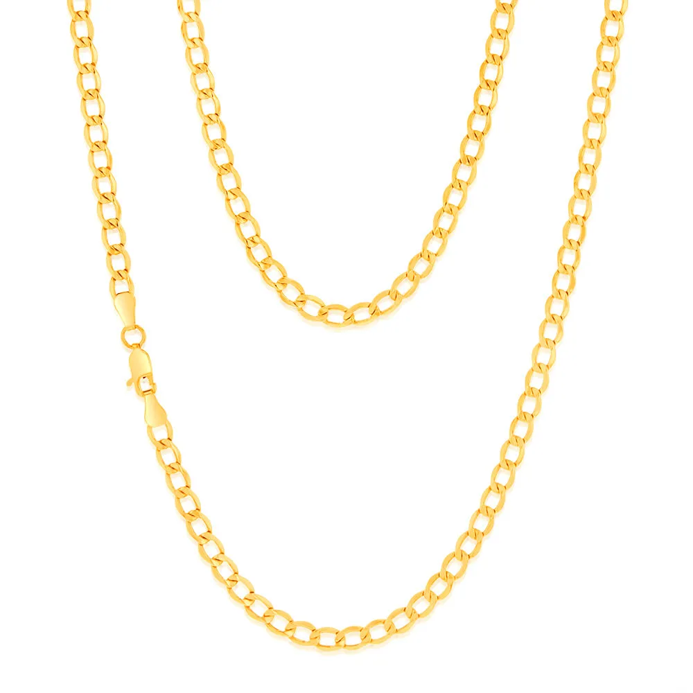 9ct Silverfilled Curb Bev 50cm 100 Gauge Chain Shiels