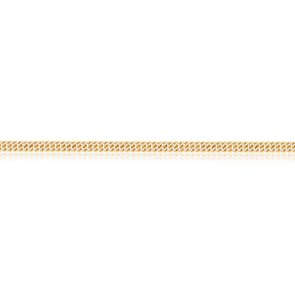 9ct Silverfilled Yellow And White Gold Double Curb 50cm Chain Shiels