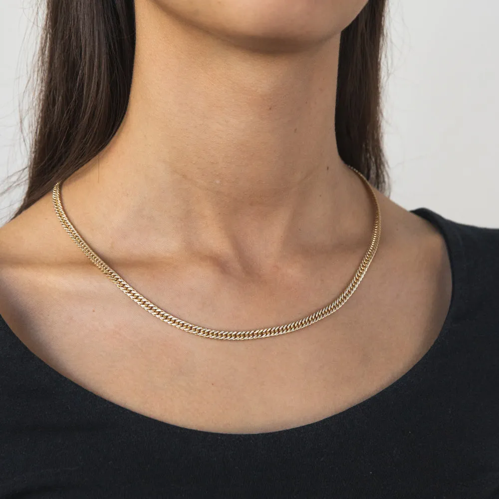 9ct Silverfilled Yellow And White Gold Double Curb 50cm Chain Shiels