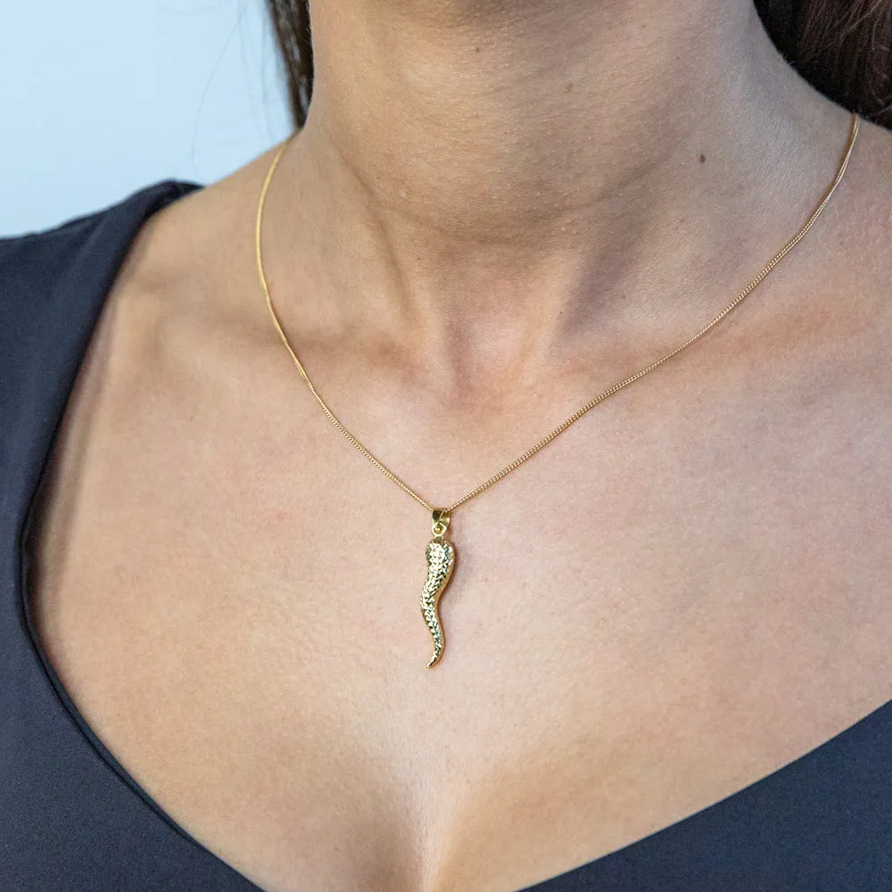9ct Silverfilled Yellow Gold Italian Horn Pendant Shiels