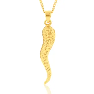9ct Silverfilled Yellow Gold Italian Horn Pendant Shiels