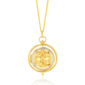 9ct Two Tone Gold Spinner Locket Pendant Shiels