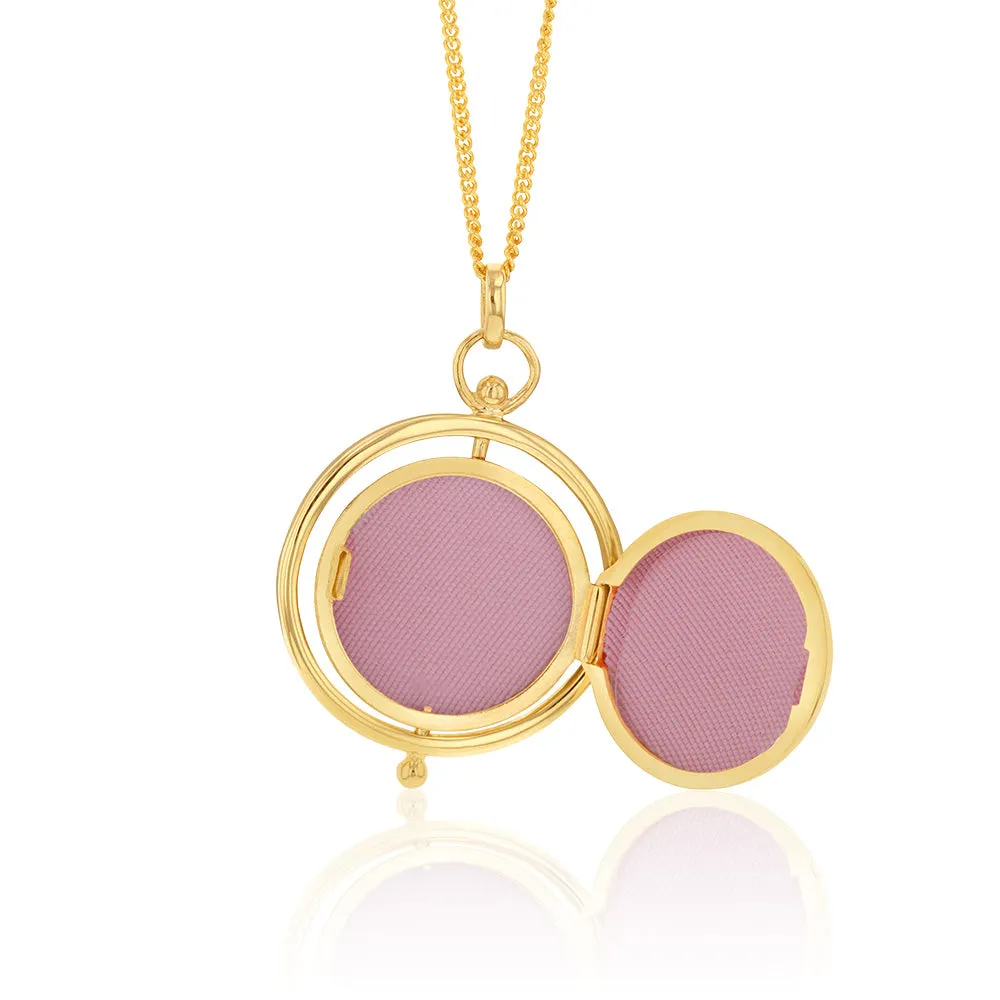 9ct Two Tone Gold Spinner Locket Pendant Shiels