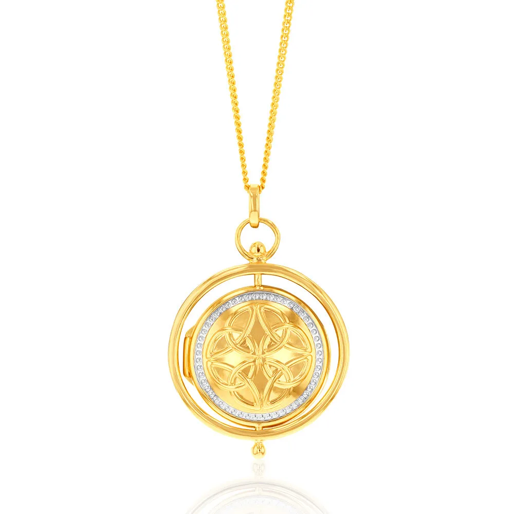 9ct Two Tone Gold Spinner Locket Pendant Shiels