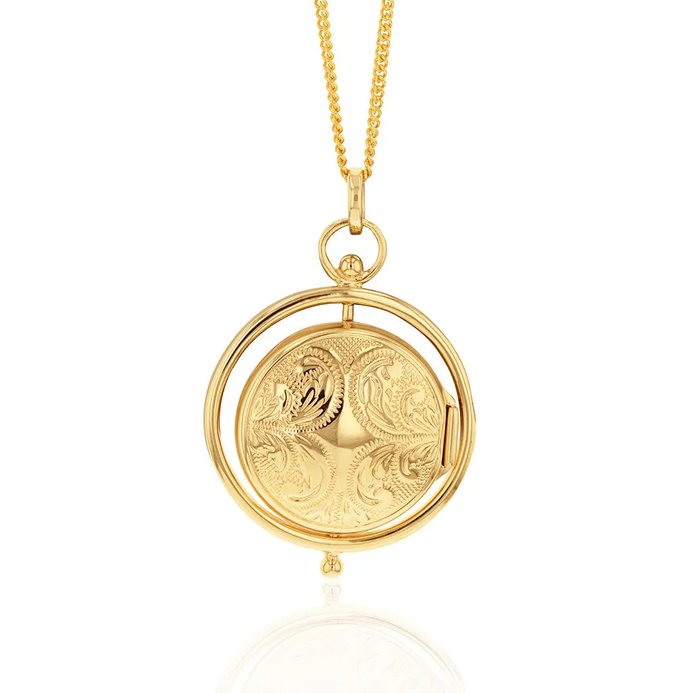 9ct Two Tone Gold Spinner Locket Pendant Shiels