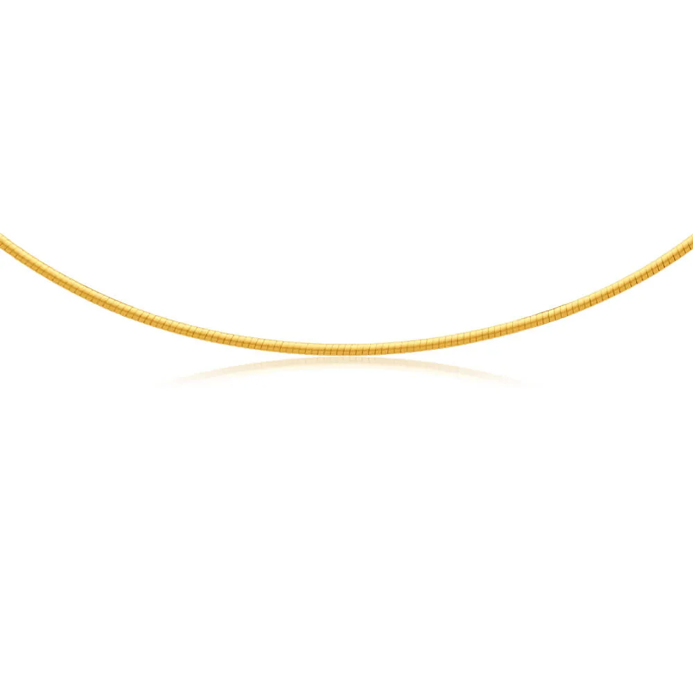 9ct White And Yellow Gold Silver Filled Reversible Omega Chain 43cm Shiels